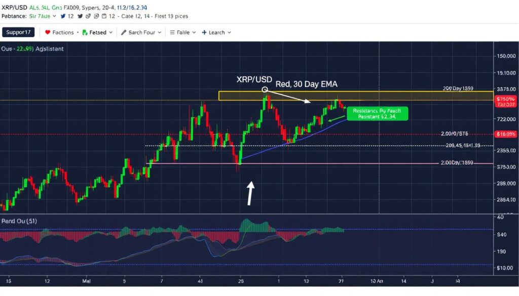 XRP technical analysis chart showing support and resistance levels XRP technical analysis chart showing support and resistance levels