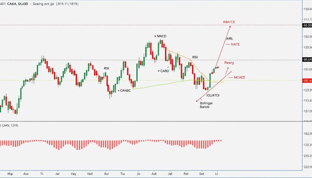 Advanced technical analysis chart for DAX40 with multiple indicators