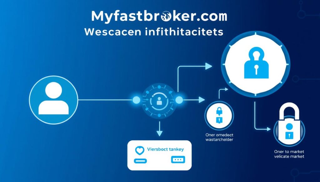 Blockchain integration visualization on Myfastbroker.com showing secure transaction flow Blockchain integration visualization on Myfastbroker.com showing secure transaction flow