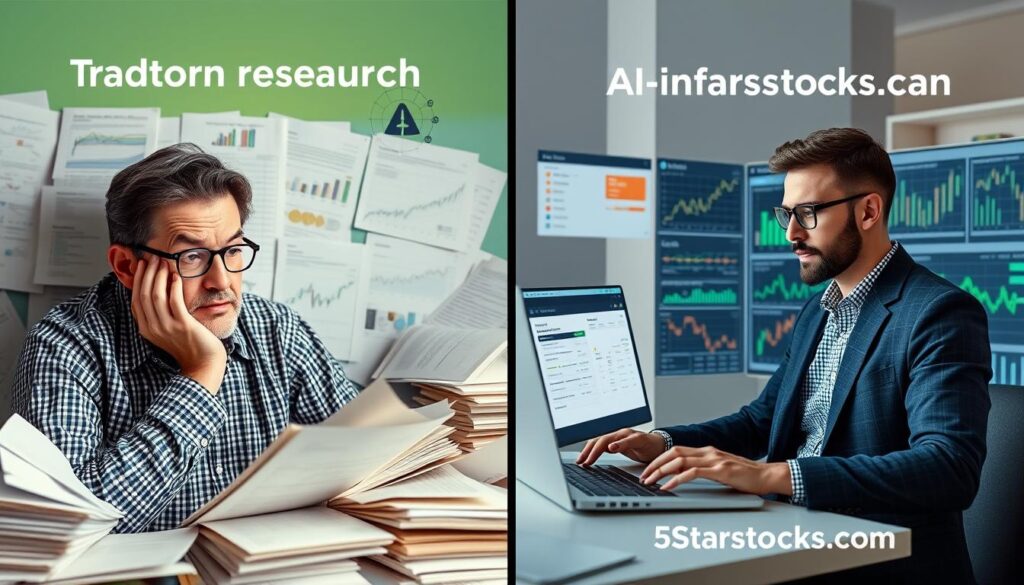 Comparison of traditional stock research versus 5starsstocks.com's AI-powered approach Comparison of traditional stock research versus 5starsstocks.com's AI-powered approach