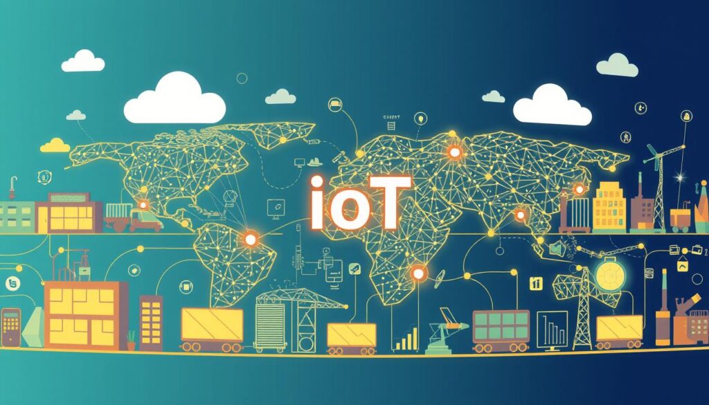 Connected world showing IoT's impact across various aspects of modern life