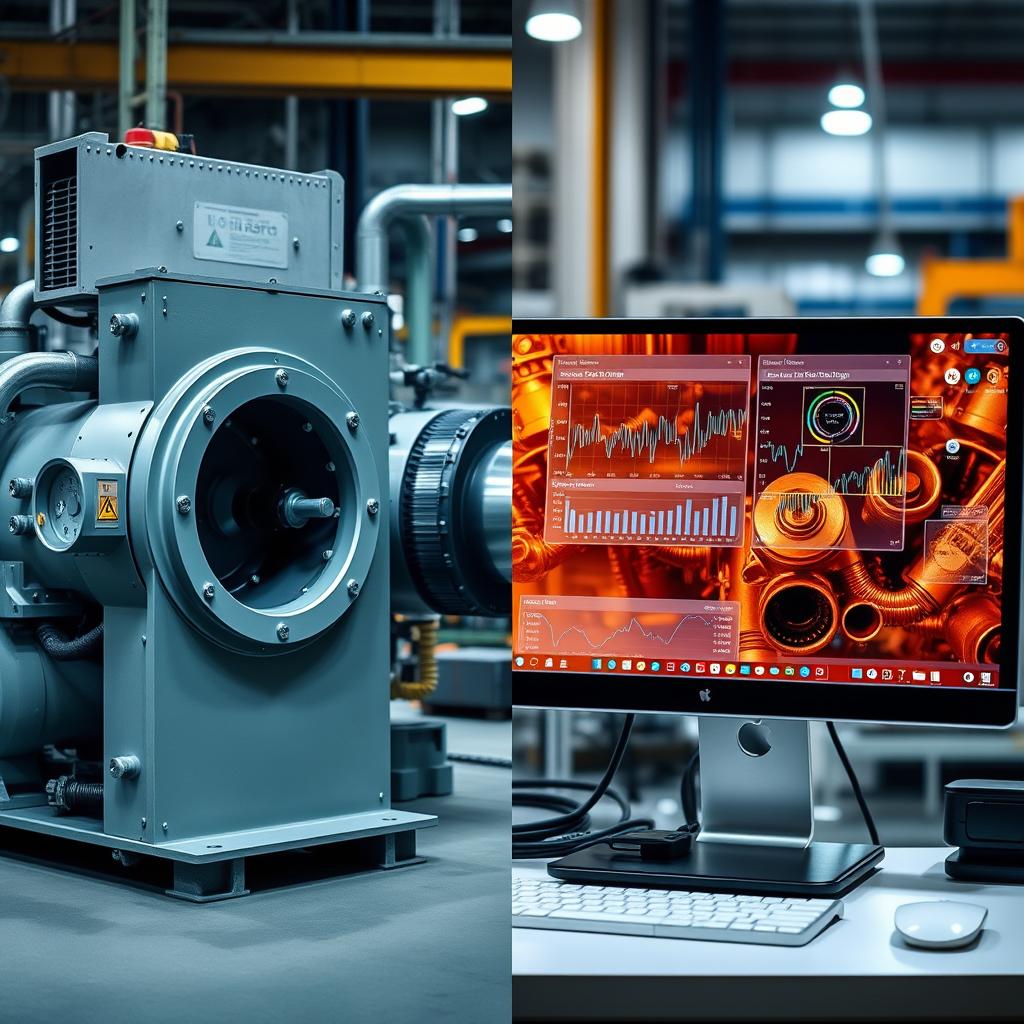 Digital twin technology showing physical asset and its virtual representation