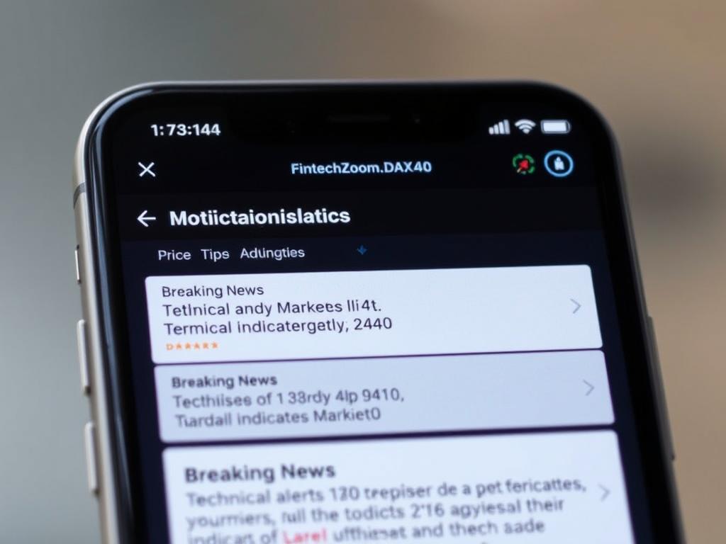 Mobile notification from FintechZoom.com DAX40 alert system Mobile notification from FintechZoom.com DAX40 alert system