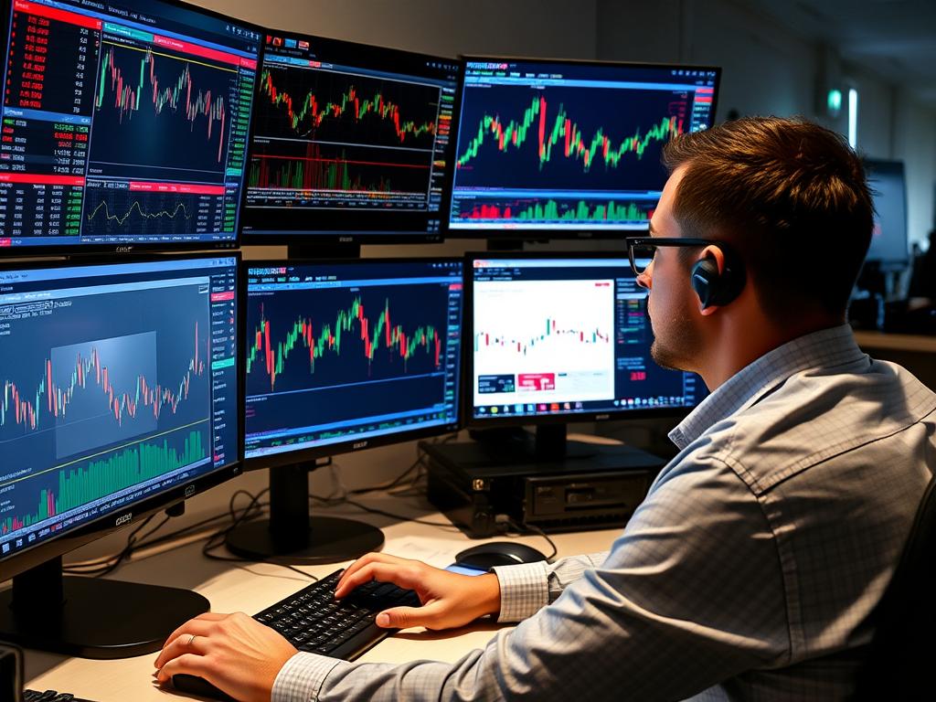 Trader using FintechZoom.com DAX40 real-time data dashboard Trader using FintechZoom.com DAX40 real-time data dashboard
