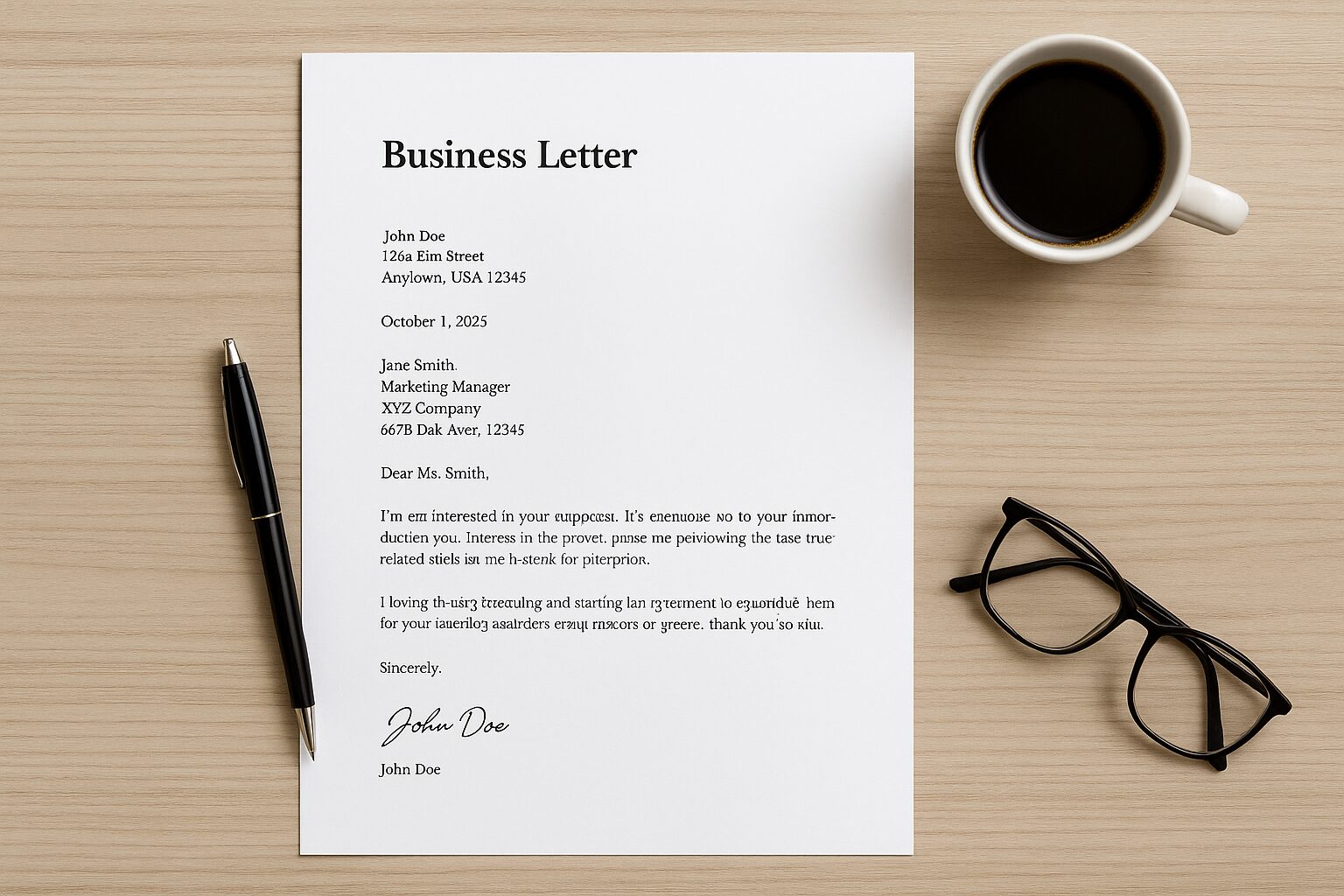 business letter format